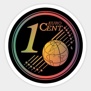 One Cent Euro Coin Sticker